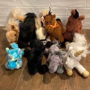 Bundle of 8 Horse Stuffed Animal Collection
